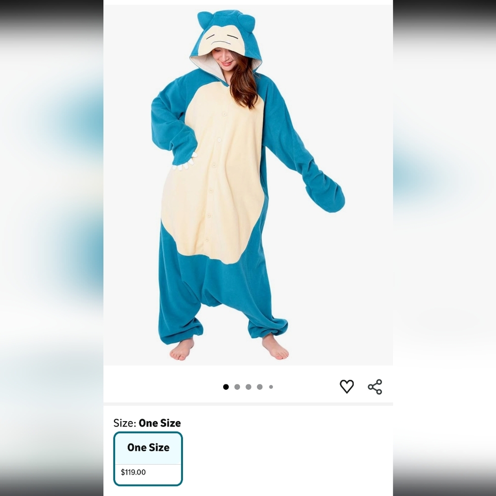 SNORLAX Pokemon Hooded Onesie